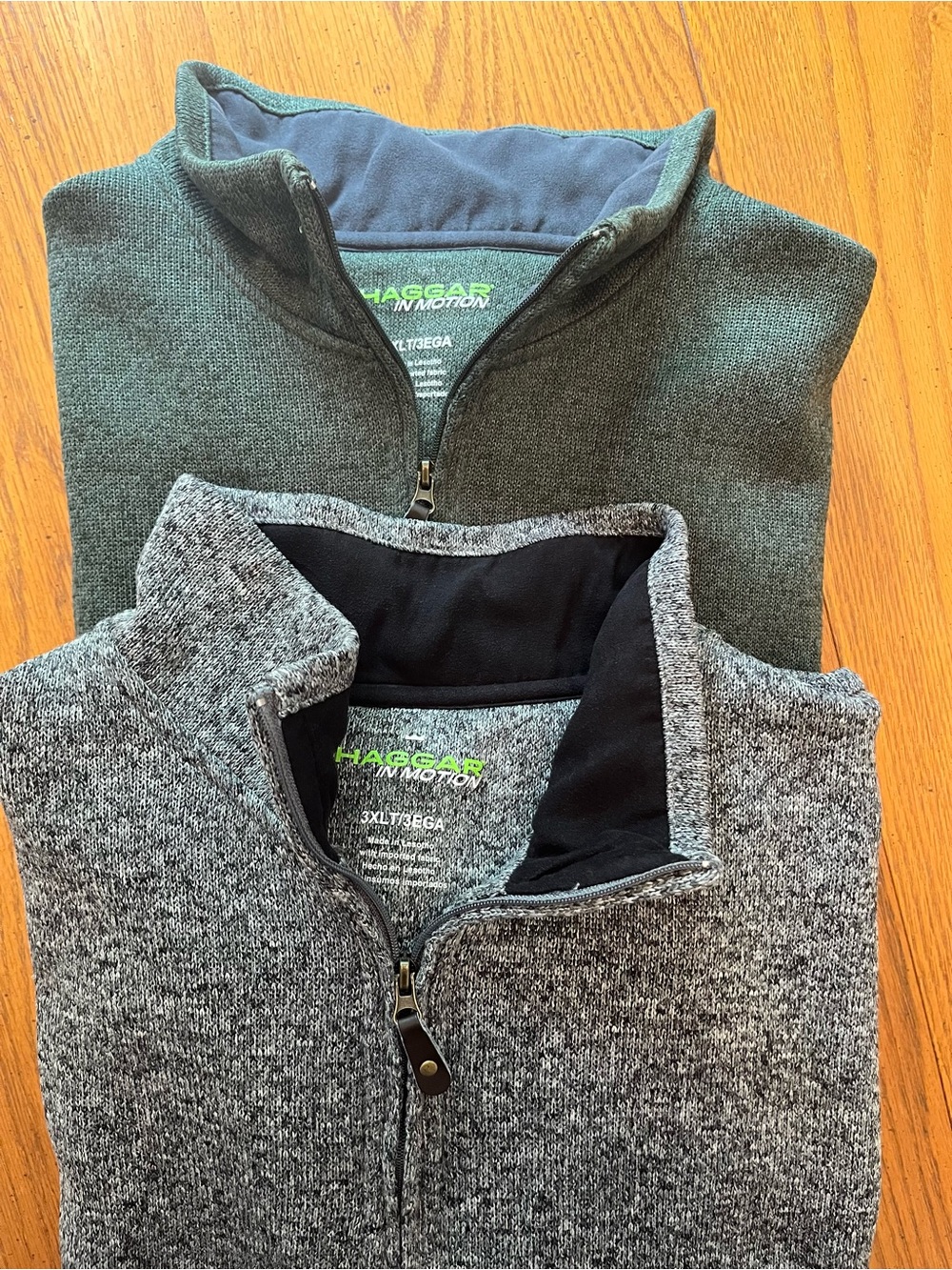 Bundle (2) Haggar In-Motion Quarter-Zip Men’s Pullover 3XLT